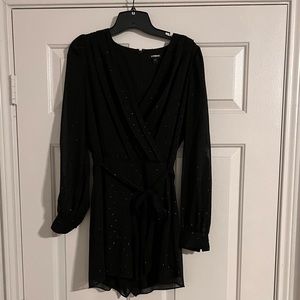 Express Black Romper with Belt